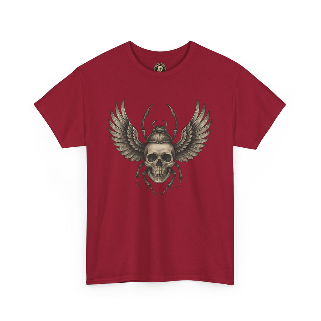 Winged Skull Scarab Shirt – Dark Gothic Beetle Graphic Tee – Gildan 5000 Unisex