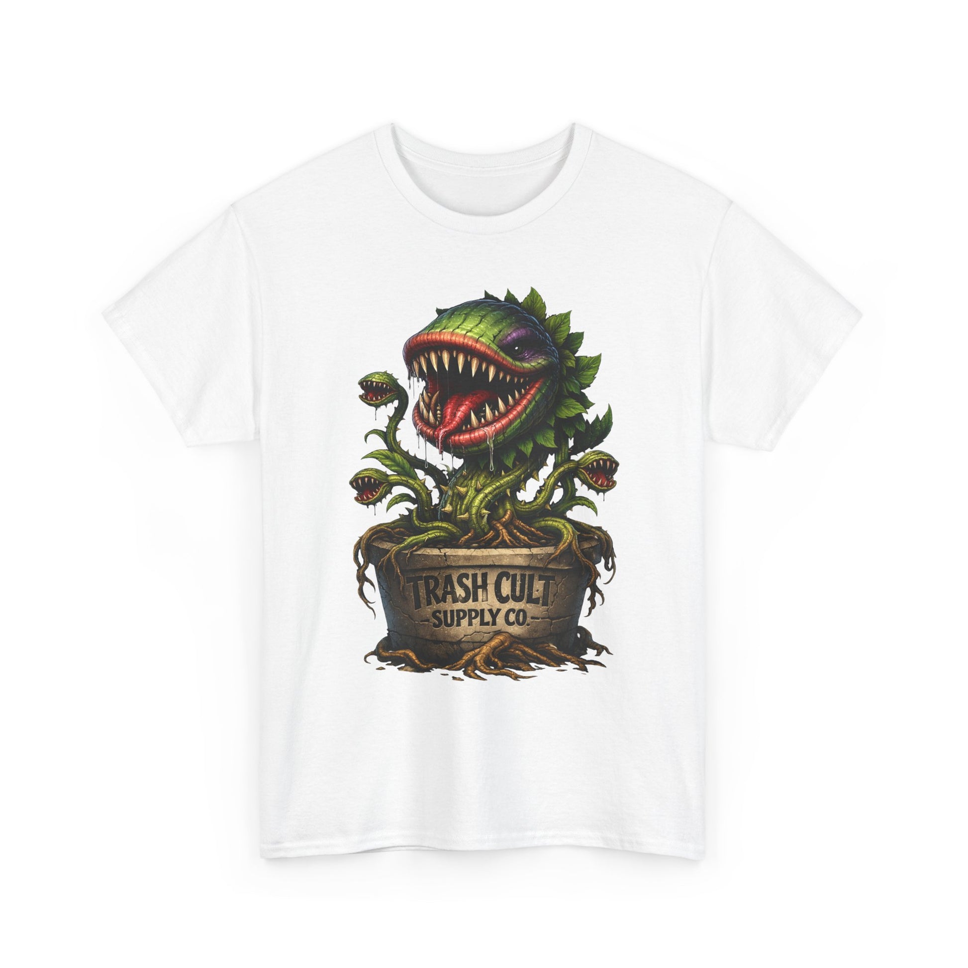 Carnivorous Plant Graphic Tee — "Trash Cult Supply Co." Potted Monster Shirt