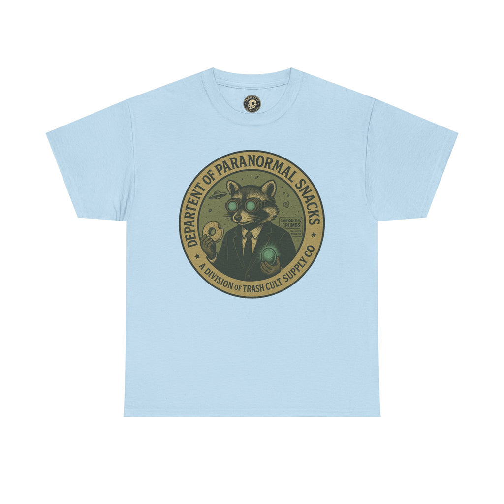 Department of Paranormal Snacks Shirt – Trash Cult Supply Co – Vintage Cryptid Division Tee – Gildan 5000