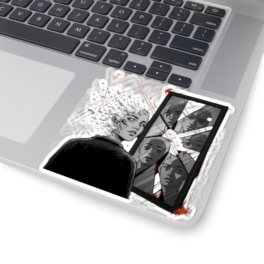 Xian Allen x Trash Cult Sticker – “Don’t Look Too Close” | Surreal Mirror Kiss Cut Decal