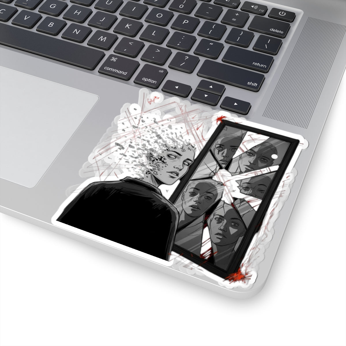 Xian Allen x Trash Cult Sticker – “Don’t Look Too Close” | Surreal Mirror Kiss Cut Decal