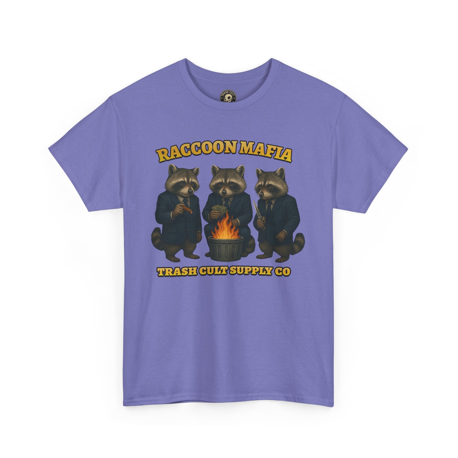 Raccoon Mafia T-Shirt – Realistic Gangster Raccoons in Suits | Trash Cult Supply Co | Gildan 5000