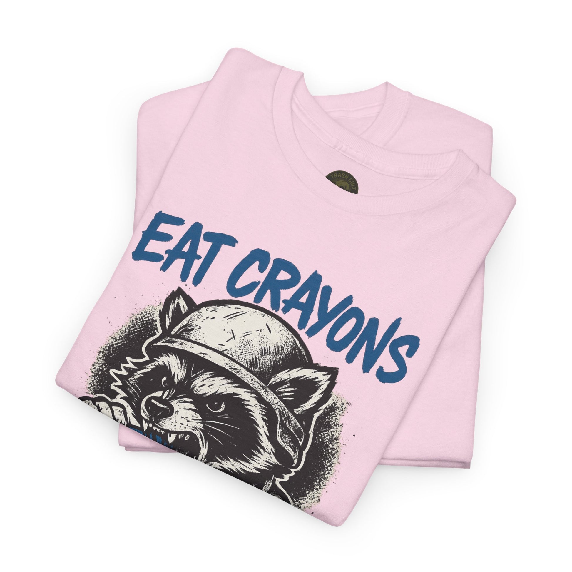 Eat Crayons Crush Skulls Stay Feral Military Raccoon Shirt – Gildan 5000