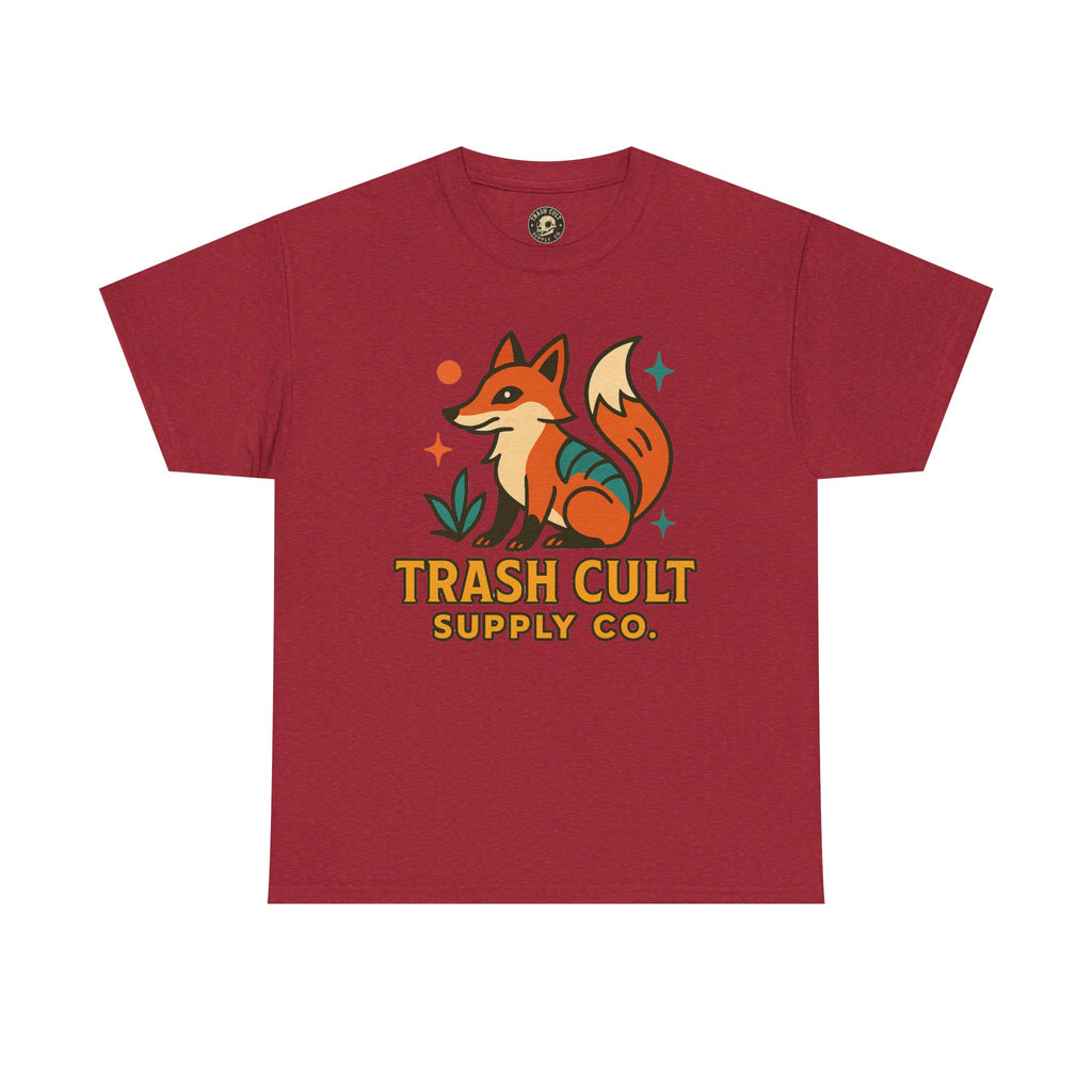 Trash Cult Fox Unisex Heavy Cotton Tee - Eco-Friendly Fashion Statement, Perfect for Nature Lovers, Casual Wear, Gifts, and Festivals