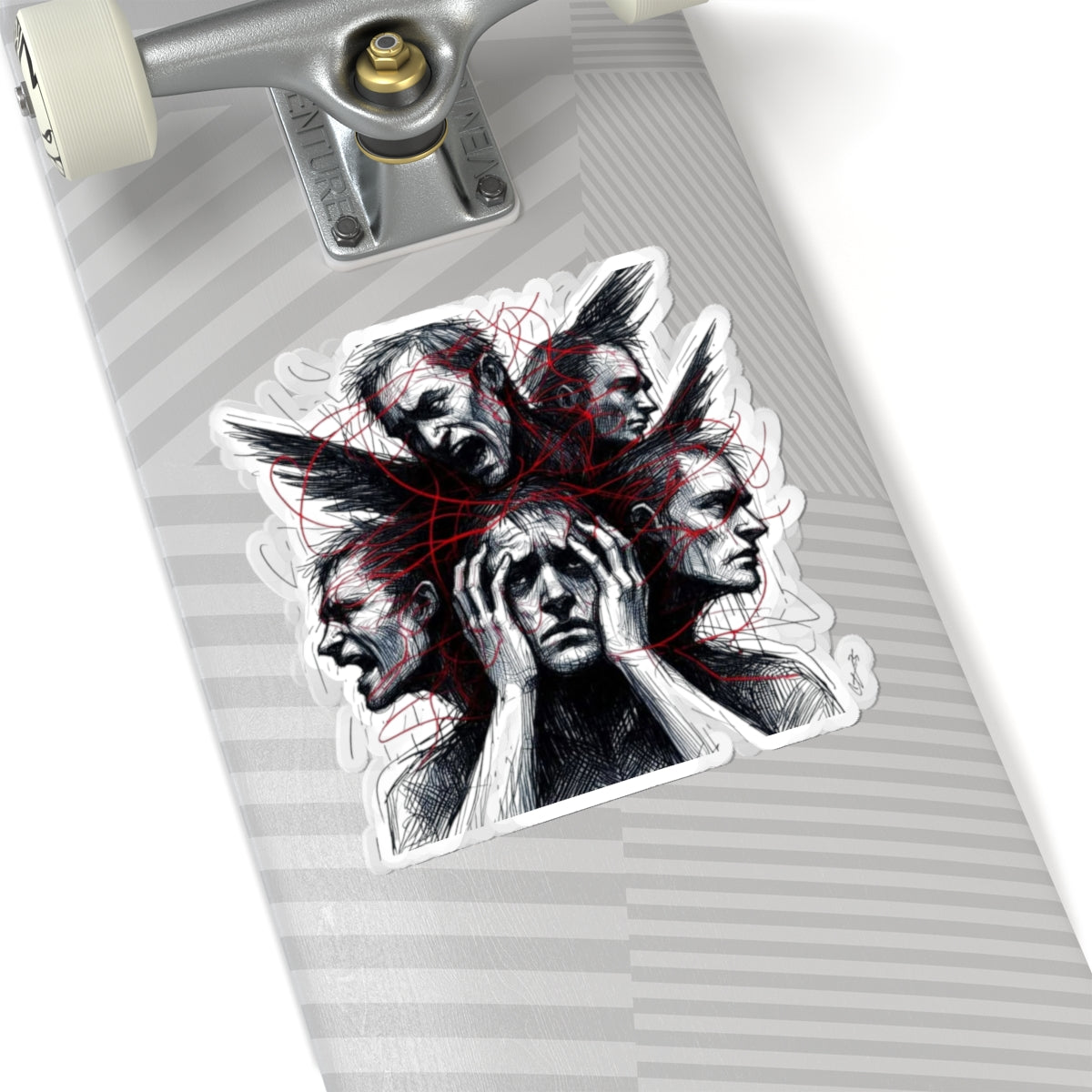Xian Allen x Trash Cult Sticker – “Loud Inside My Head” | Kiss Cut Dark Art Decal