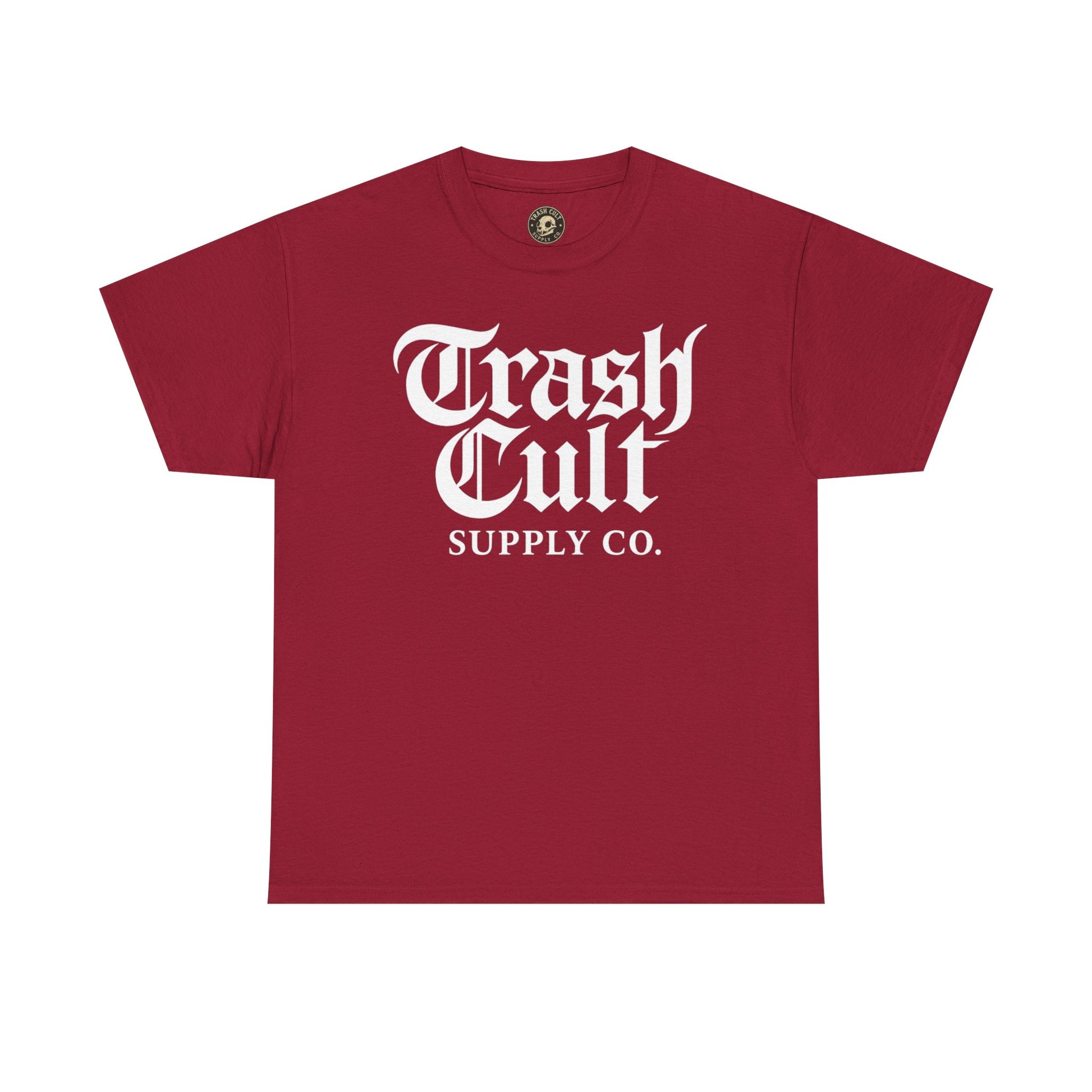 Trash Cult Gothic Logo Shirt – White Cyber Gothic Print on Gildan 5000