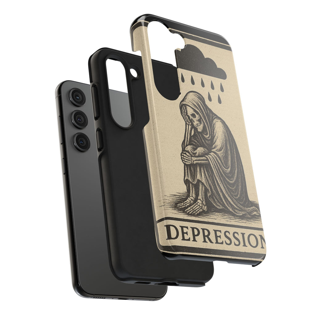 Dark Humor Phone Case, Goth iPhone Cover, Macabre Gift, Depression Art Case, Unique Phone Protector