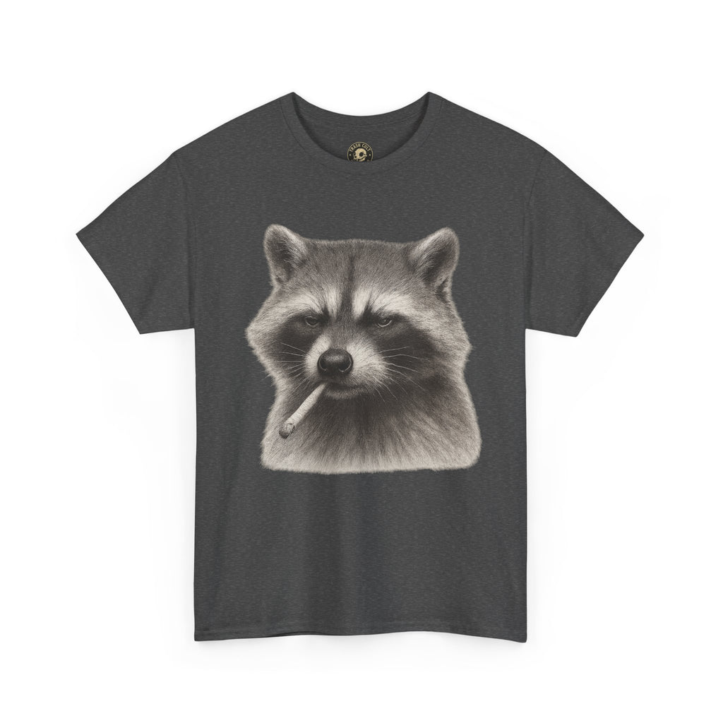 Dirty Harry Raccoon Halftone Shirt – Soft Grit Aesthetic, Smoking Trash Panda Graphic Tee