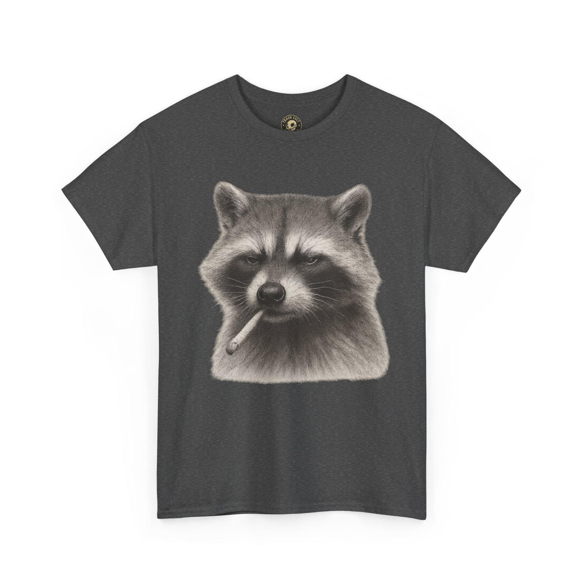 Dirty Harry Raccoon Halftone Shirt – Soft Grit Aesthetic, Smoking Trash Panda Graphic Tee