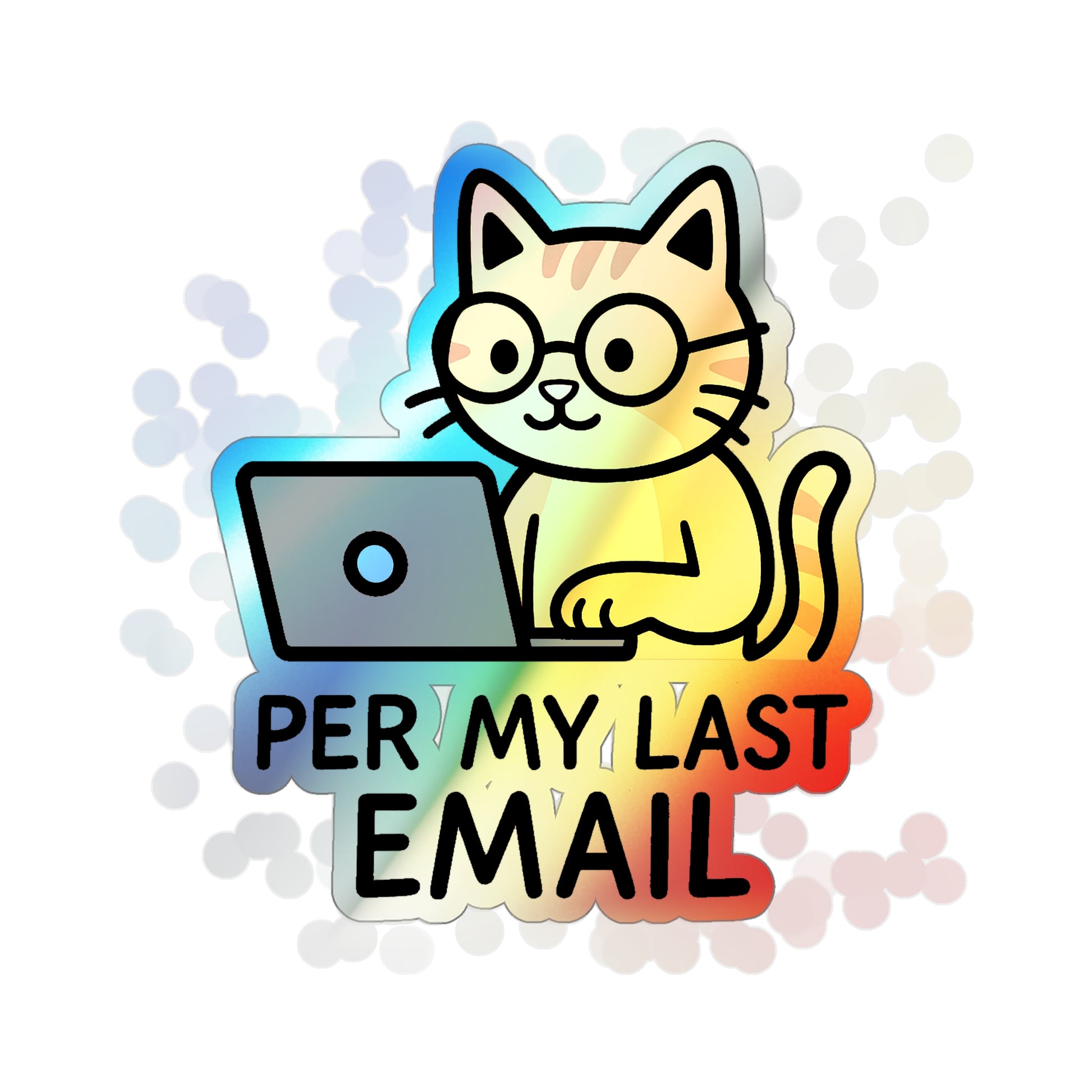 Holographic Cat Stickers, Fun Decals for Laptops, Water Bottles, Skateboards, Cute Gifts for Cat Lovers, Funny Email Stickers