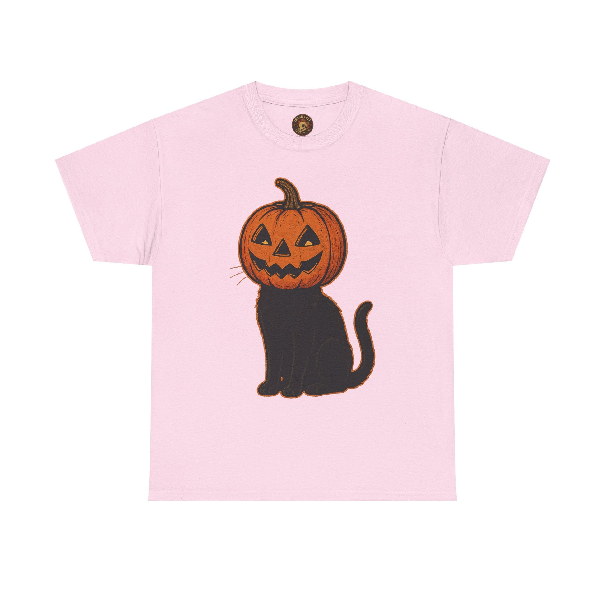 Black Cat Pumpkin Head Halloween T-Shirt – Jack O’Lantern Cat Design