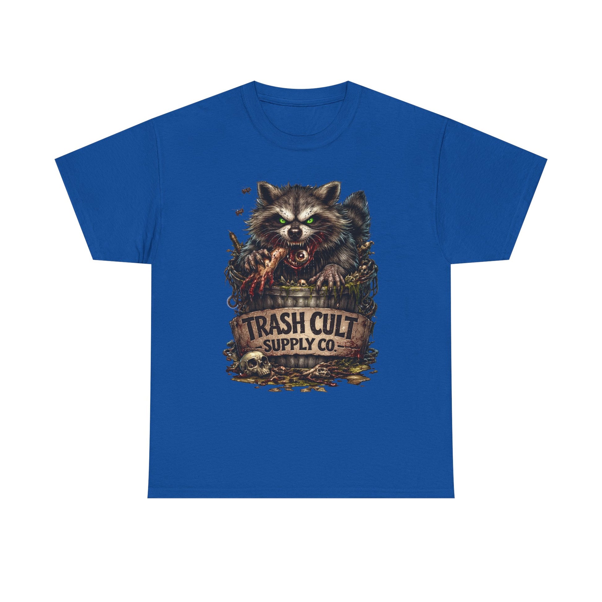 Raccoon 'Trash Cult Supply Co.' Graphic Tee — Vintage Grunge Animal Streetwear