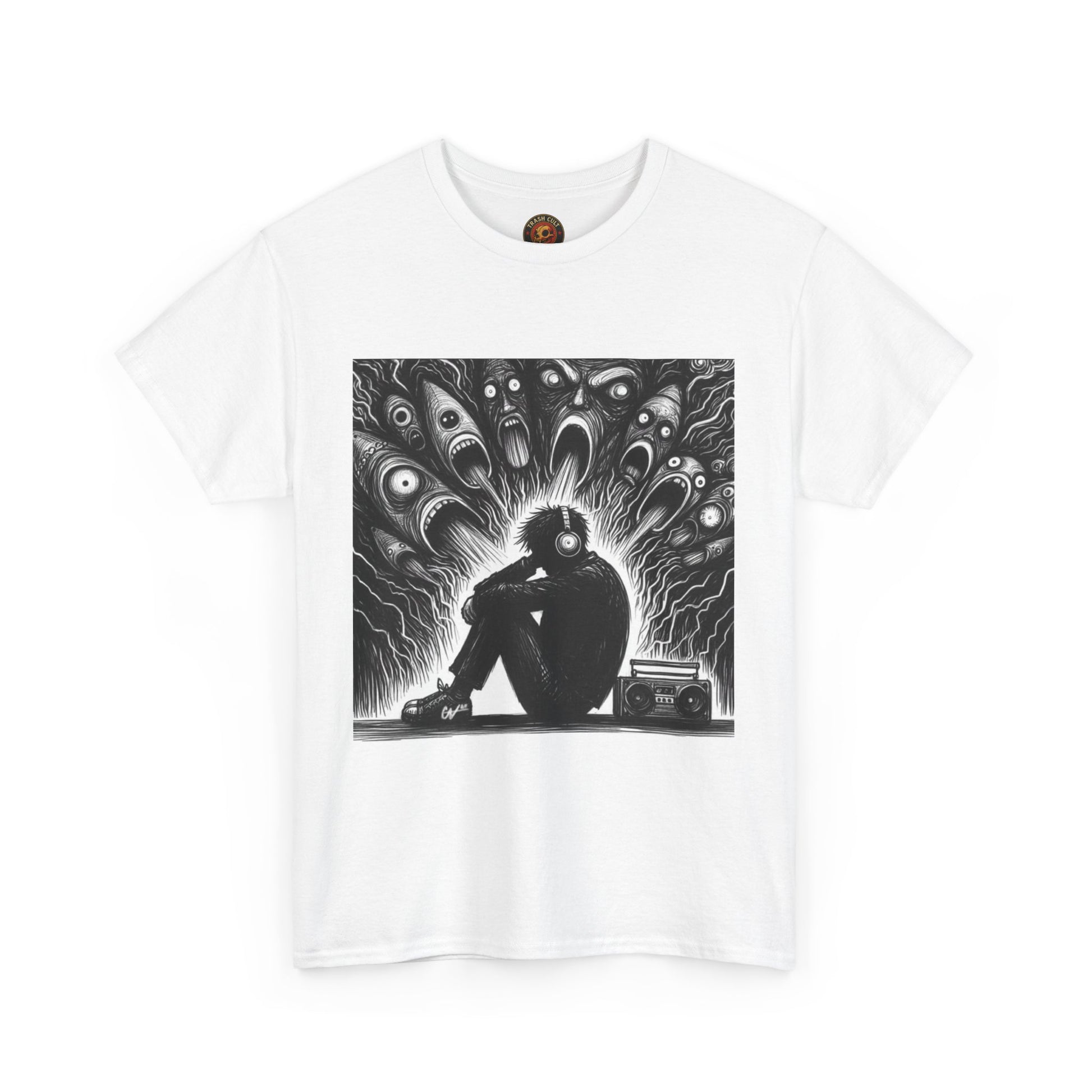 Xian Allen x Trash Cult Shirt – “Turn It Up Louder” | Screaming Chaos Headphones Tee