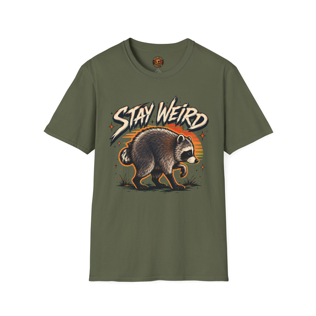 Stay Weird Raccoon Jimothy T-Shirt — Vintage Graphic Tee