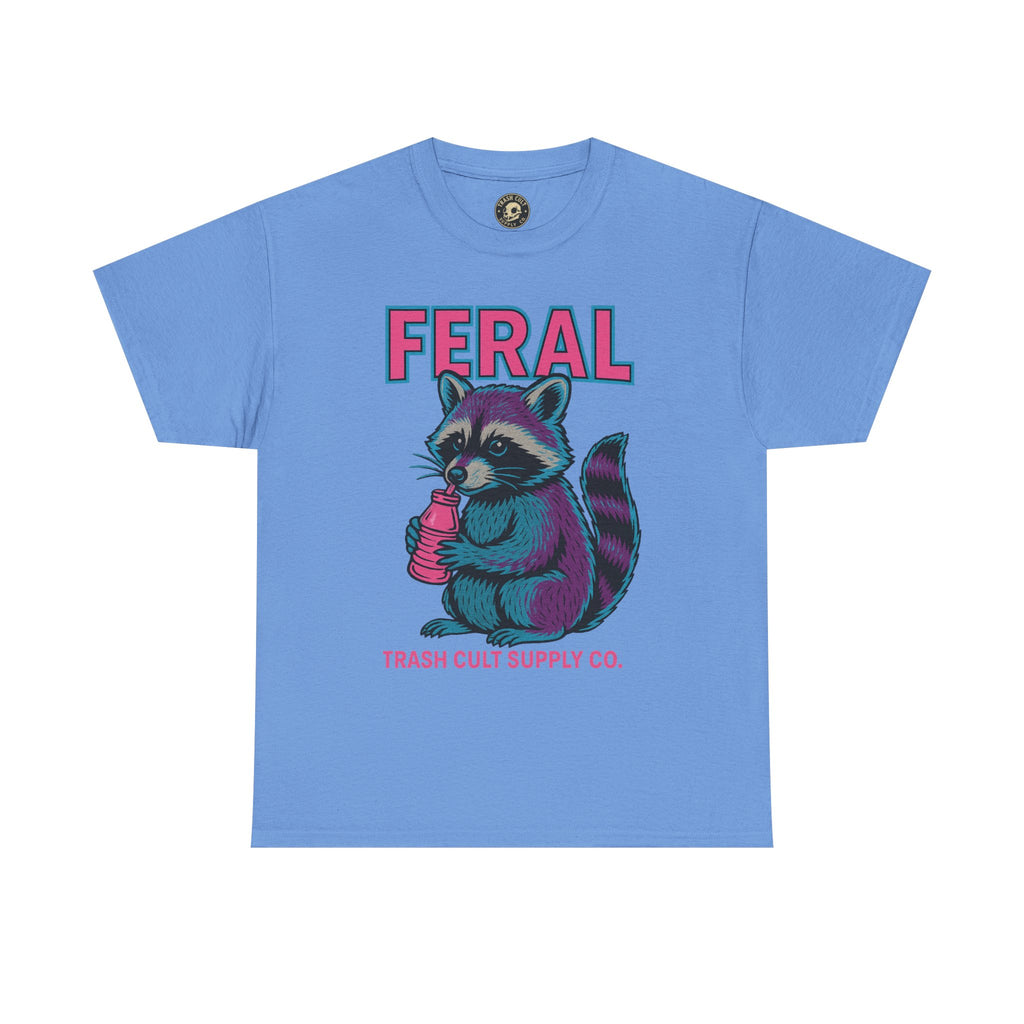 FERAL Raccoon 80s Retro Shirt – Trash Cult Supply Co. – Gildan 5000 Tee