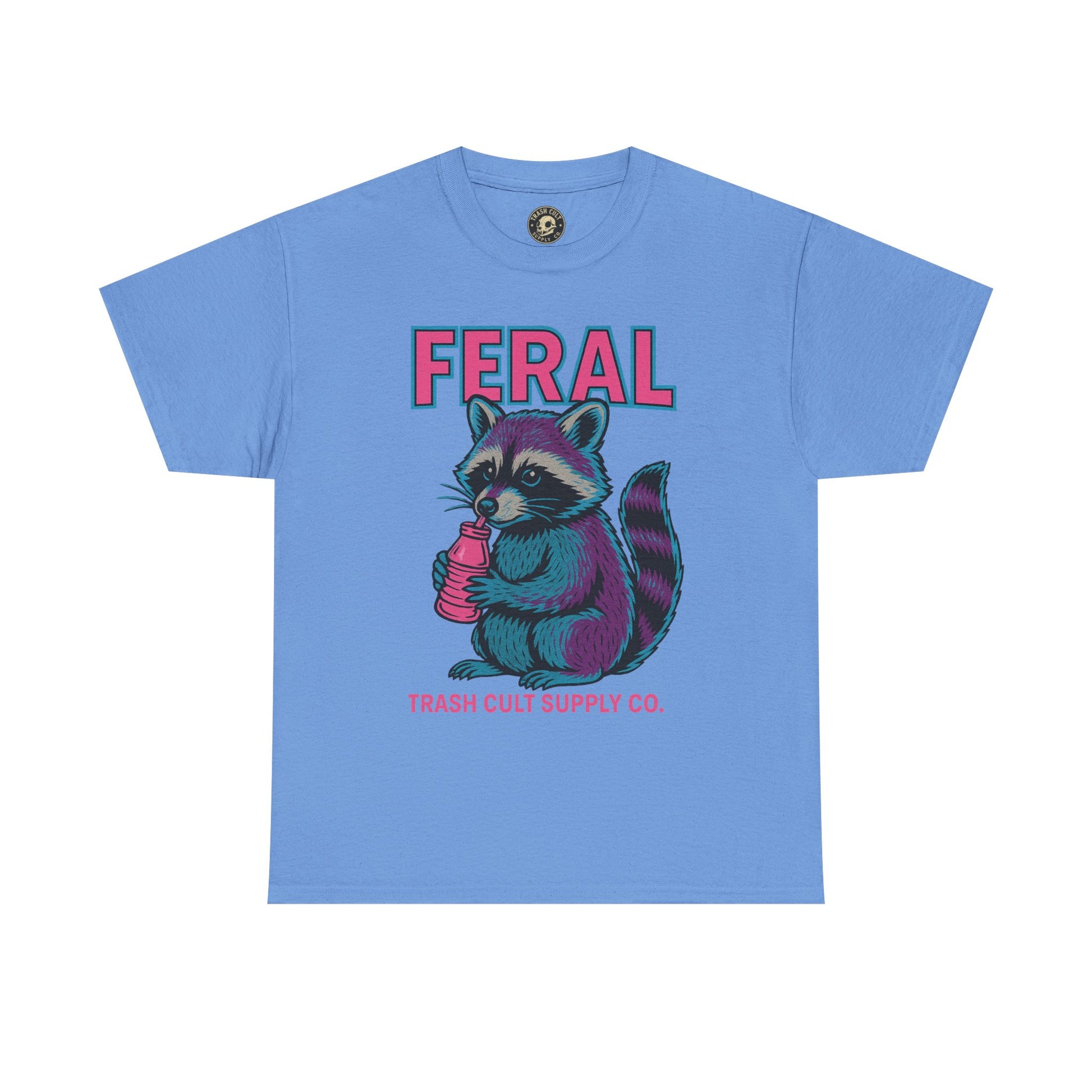FERAL Raccoon 80s Retro Shirt – Trash Cult Supply Co. – Gildan 5000 Tee