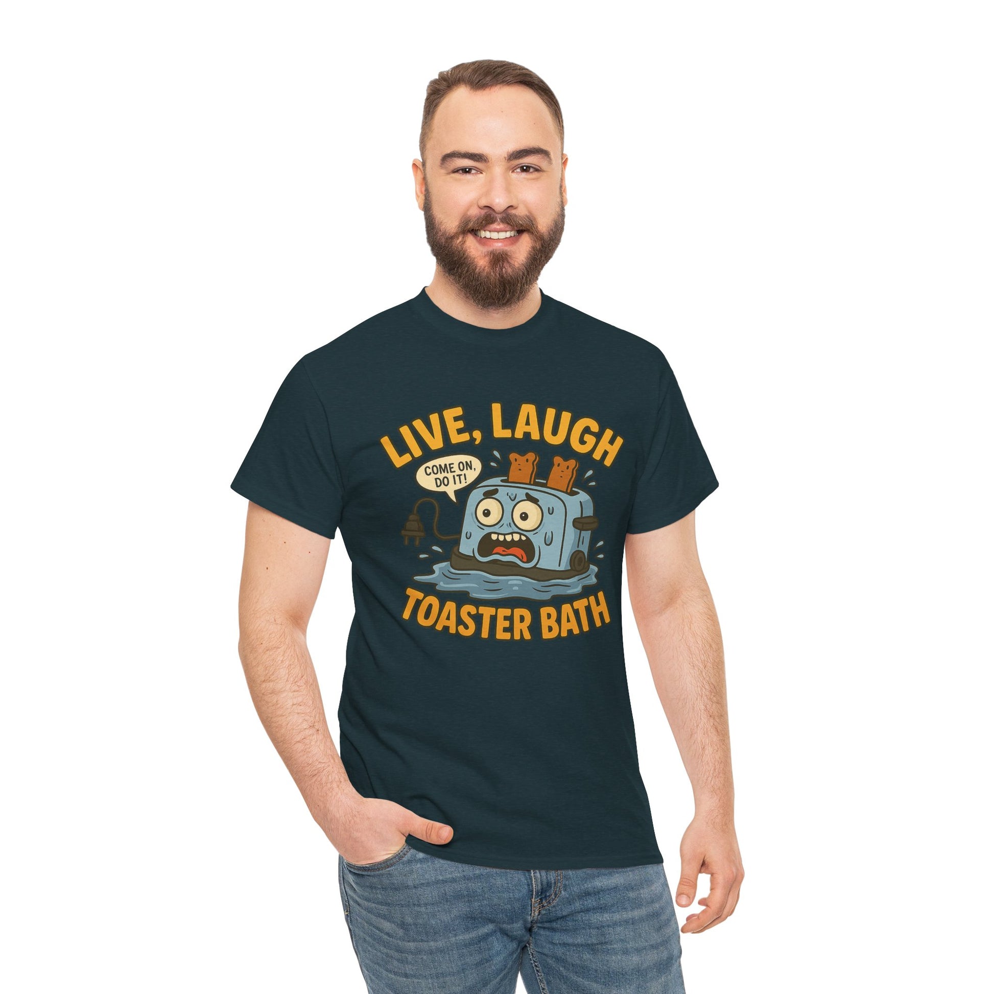 Funny Toaster Bath Tee, Humorous Unisex Shirt, Gift for Friends, Lightweight Cotton Tee, Birthday Party Outfit