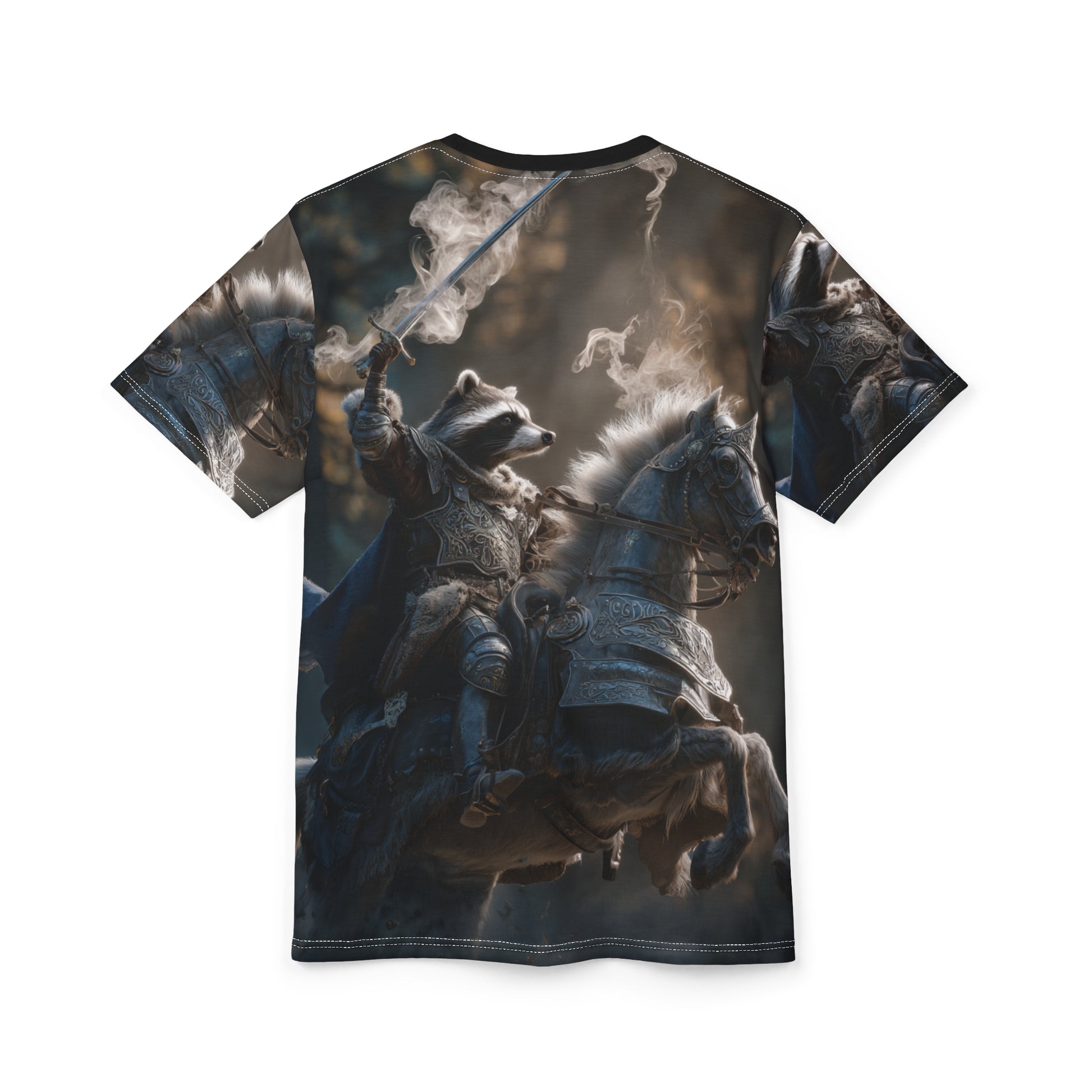 Fantasy Warrior Tee, Unisex Graphic T-Shirt, Animal Knight Apparel, Unique Costume Shirt, Gift for Gamers, Medieval Style Top