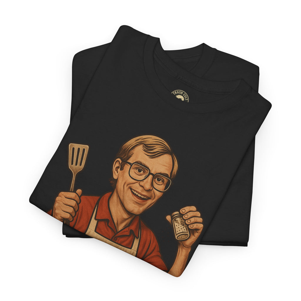 Kiss the Cook Dark Humor Chef Shirt – Creepy Retro Kitchen Parody