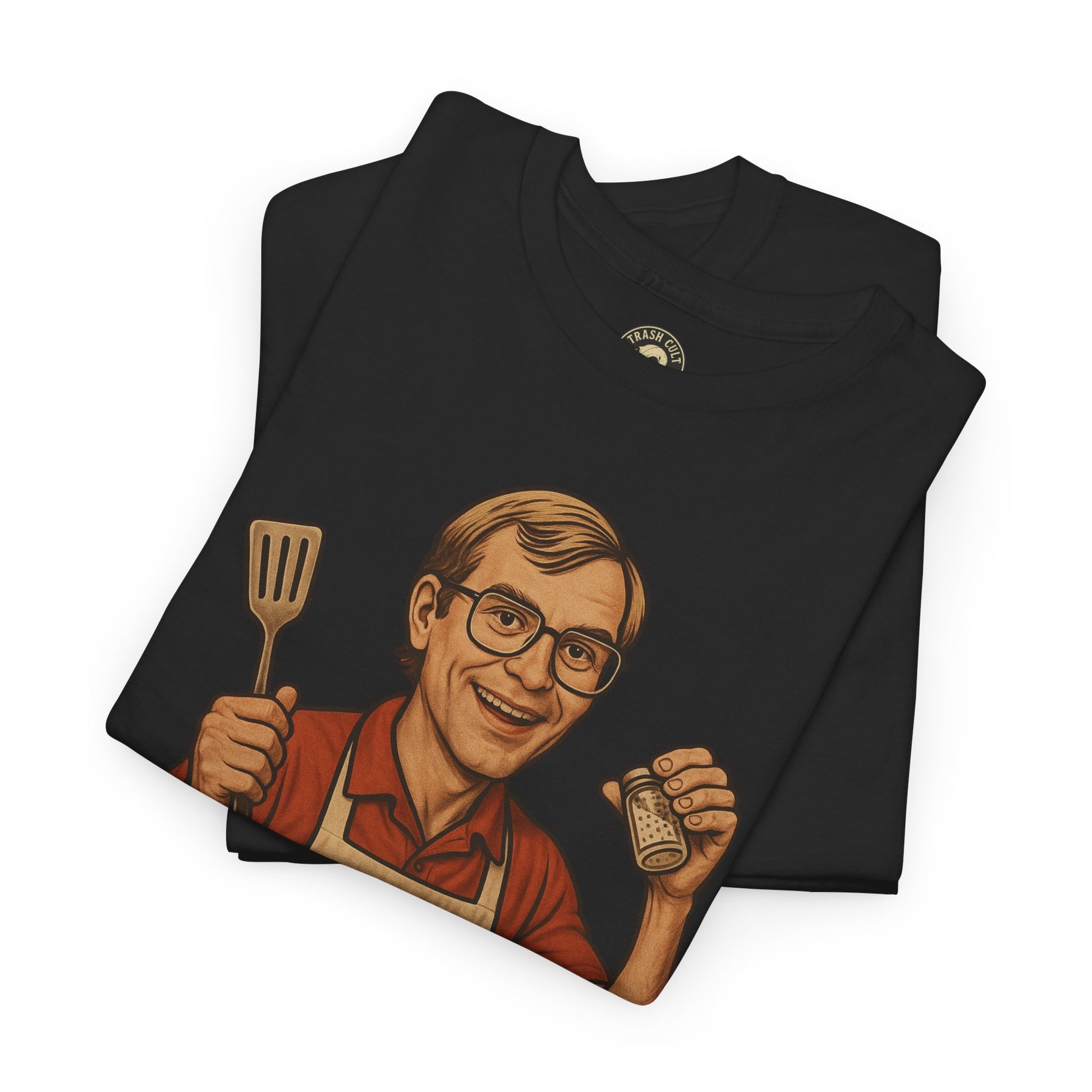 Kiss the Cook Dark Humor Chef Shirt – Creepy Retro Kitchen Parody