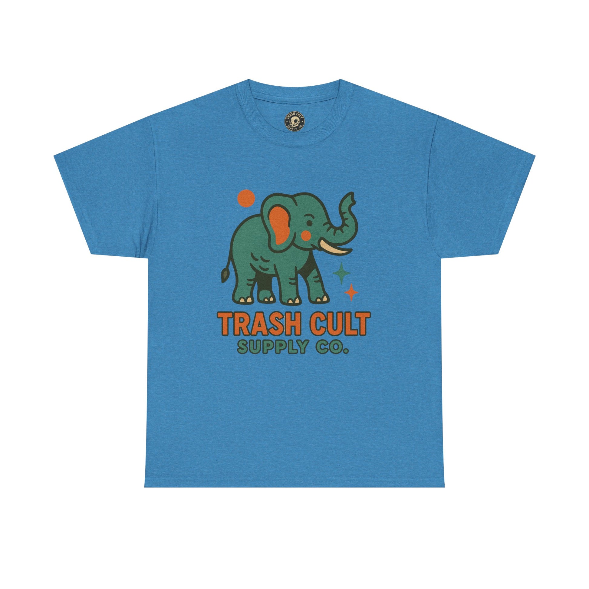 Trash Cult Elephant Unisex Heavy Cotton Tee, Eco-Friendly Shirt, Cool Casual Tee, Gift for Animal Lovers, Vintage Style T-Shirt