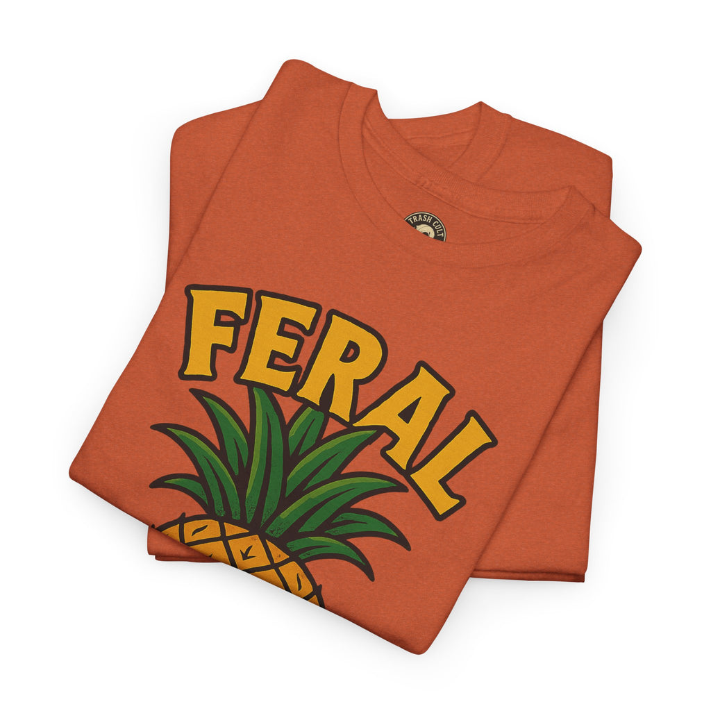 Feral Evil Pineapple Shirt – Aggressive Fruit Trashcore Tee – Gildan 5000 Unisex