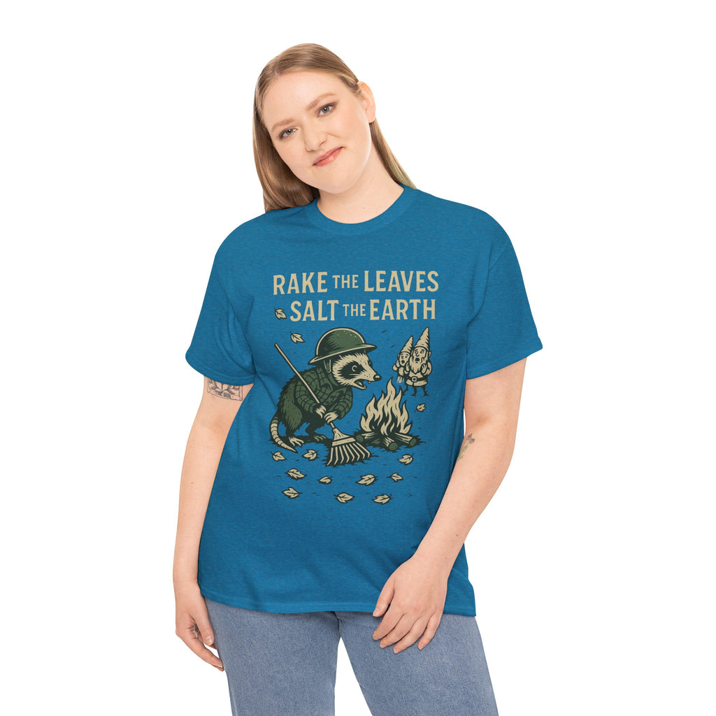 Rake the Leaves Salt the Earth Shirt – Possum Yard Warfare Tee – Fall of Humanity Collection – Trash Cult Supply Co.