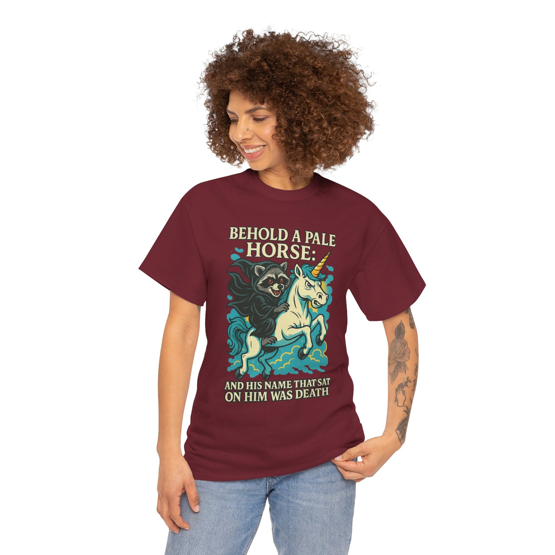 Behold a Pale Horse – Raccoon of Death Shirt | Gildan 5000 Unisex Tee