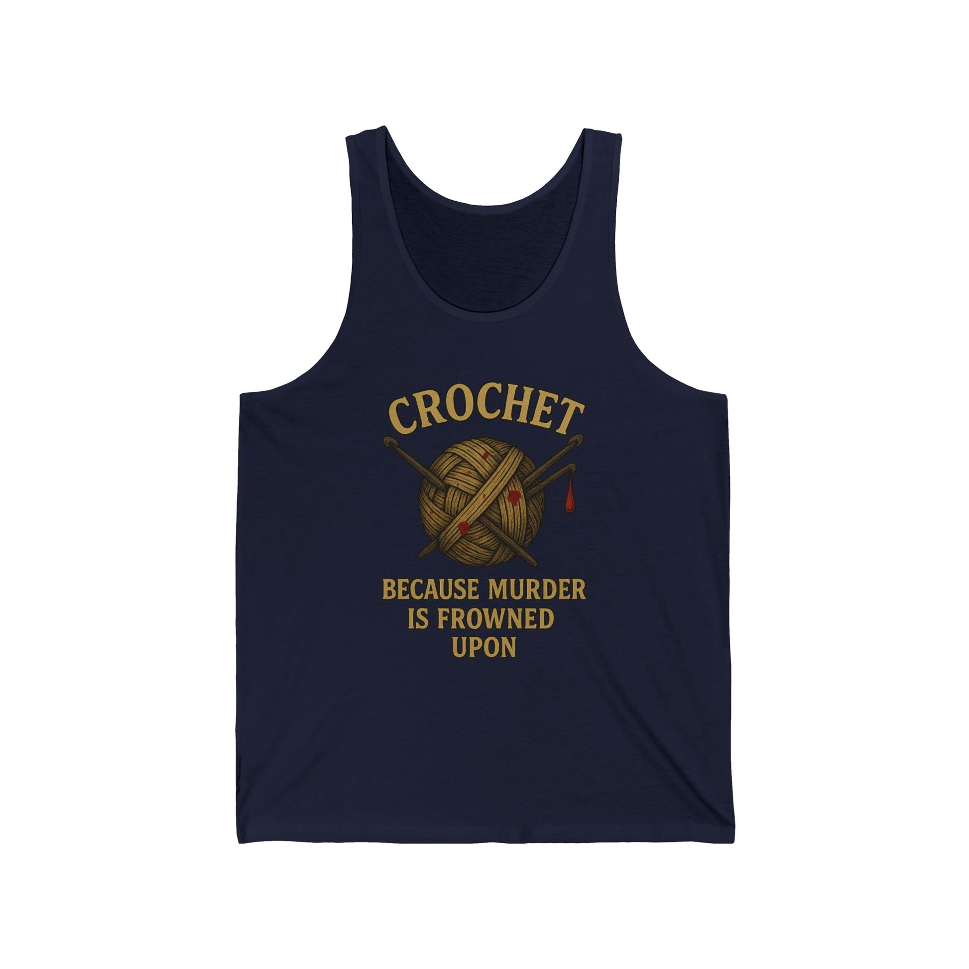 Crochet Humor Unisex Jersey Tank - Perfect Gift for Crafters, Summer Wear, DIY Lovers, Funny Crochet Lovers, Crafter's Apparel
