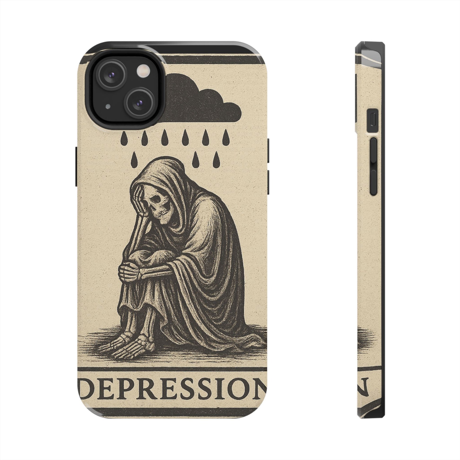 Dark Humor Phone Case, Goth iPhone Cover, Macabre Gift, Depression Art Case, Unique Phone Protector