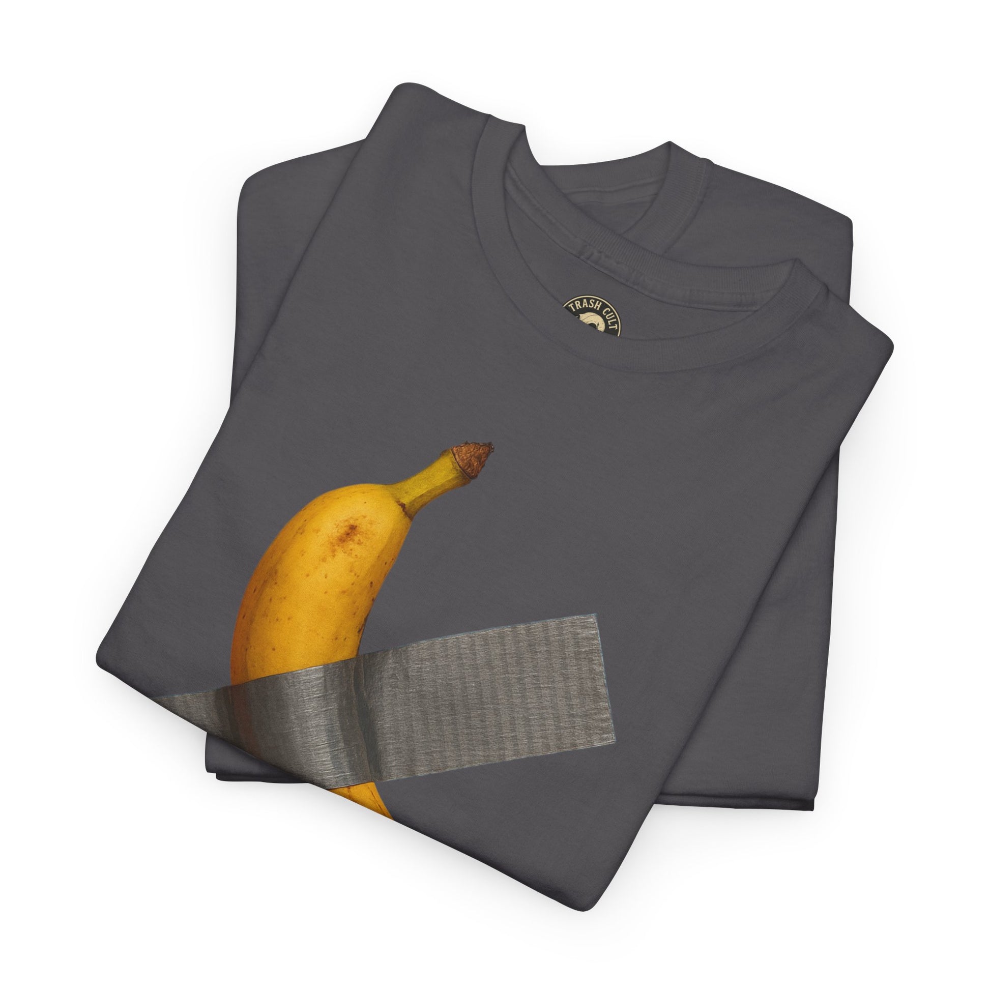 “ART IS DEAD” Banana Duct Tape Meme Tee – Satirical Art Parody Shirt by Trash Cult Supply Co.