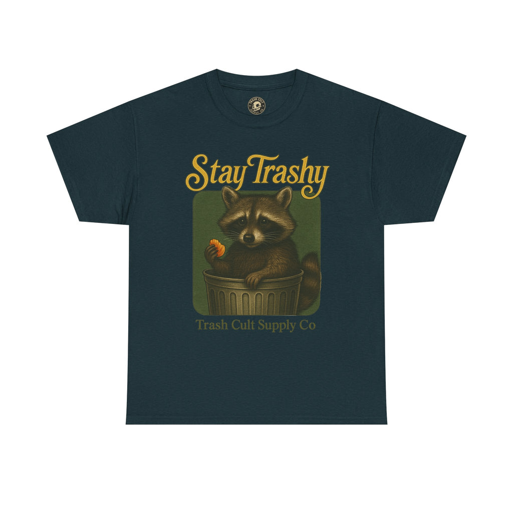Stay Trashy Raccoon T-Shirt – Vintage-Style Cute Trash Panda | Trash Cult Supply Co | Gildan 5000