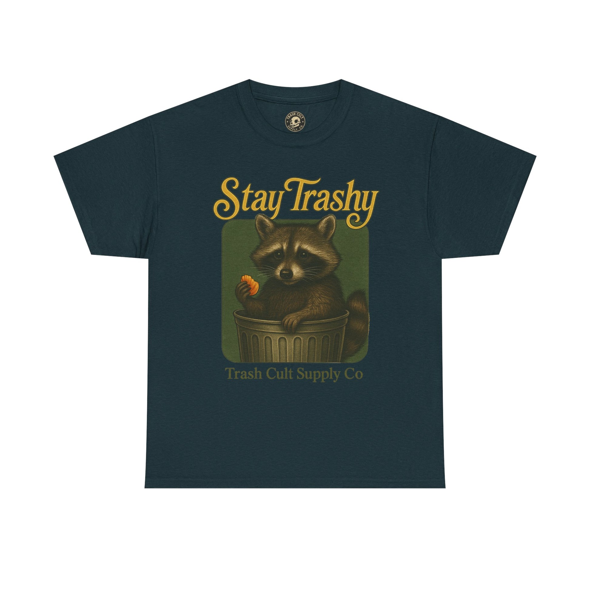 Stay Trashy Raccoon T-Shirt – Vintage-Style Cute Trash Panda | Trash Cult Supply Co | Gildan 5000
