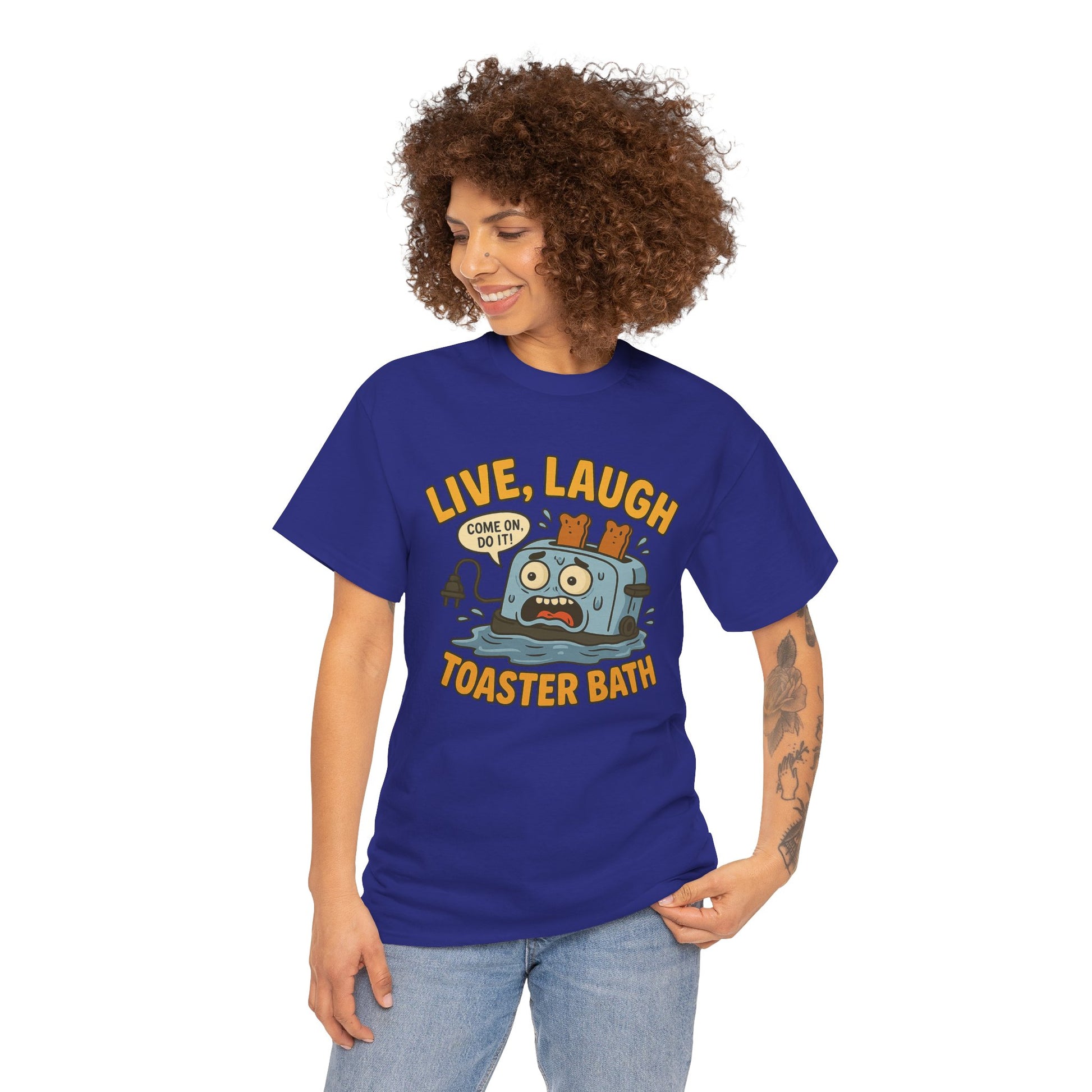 Funny Toaster Bath Tee, Humorous Unisex Shirt, Gift for Friends, Lightweight Cotton Tee, Birthday Party Outfit