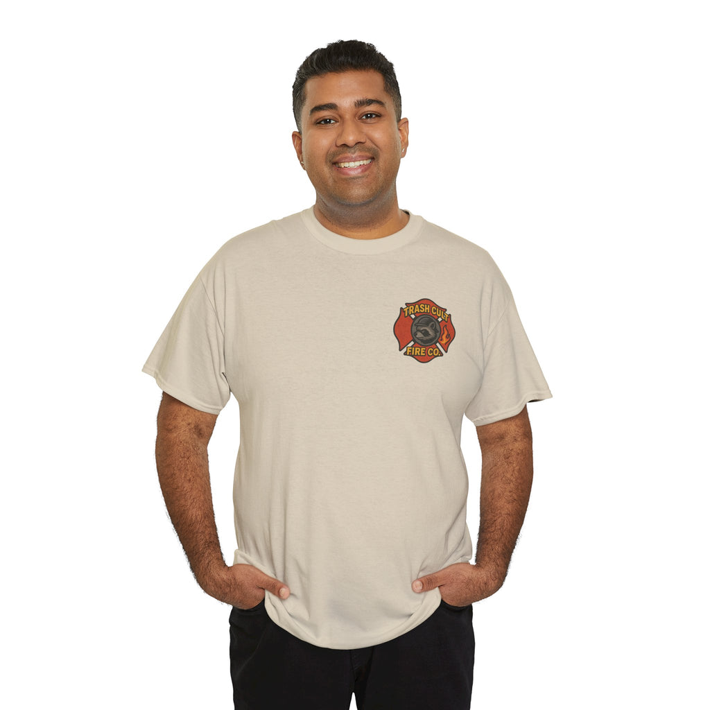 Trash Cult Fire Co. Unisex Tee - Quirky Raccoon Design, Fun Gift, Casual Wear, Firefighter Humor, Unique Apparel