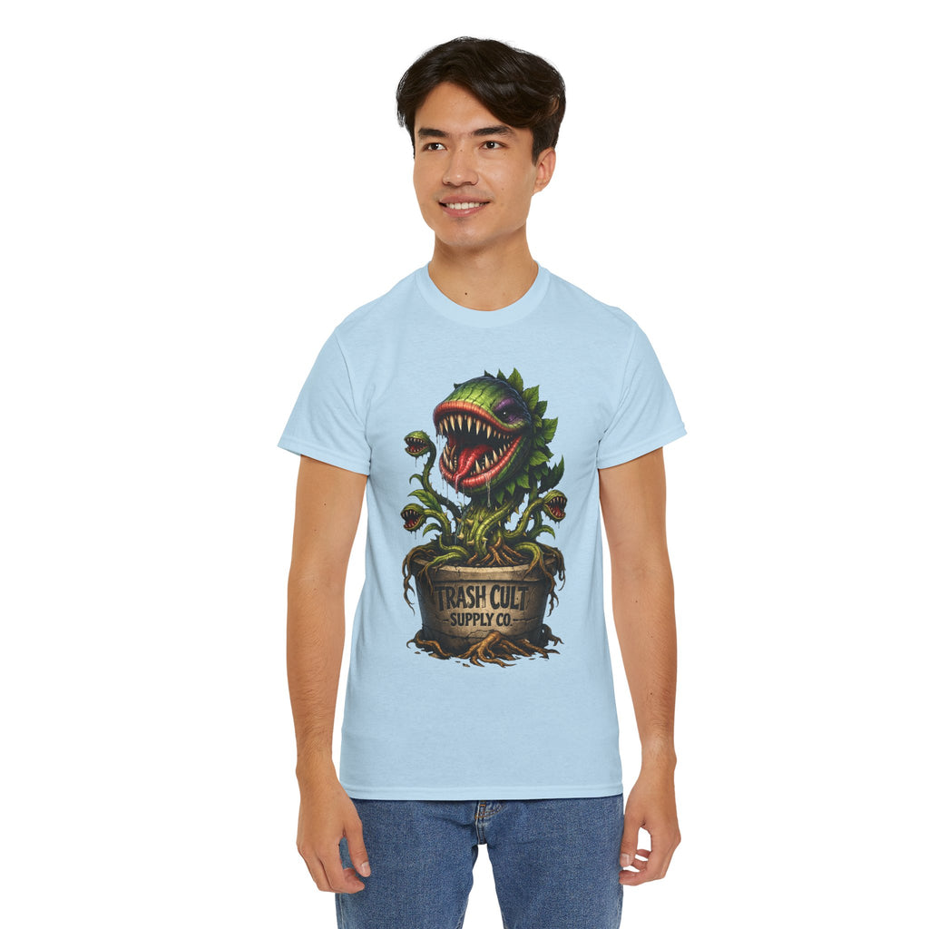 Carnivorous Plant Graphic Tee — "Trash Cult Supply Co." Potted Monster Shirt