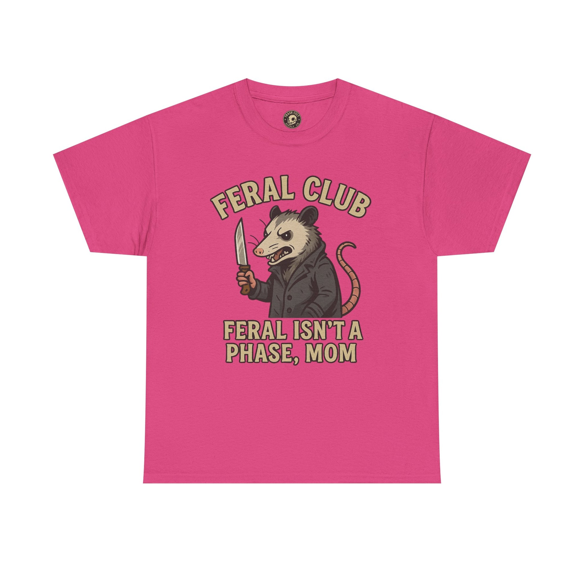 Feral Club Tee - Unisex Heavy Cotton Shirt, Funny Graphic T-Shirt, Gift for Mom, Casual Wear, Easygoing Lifestyle