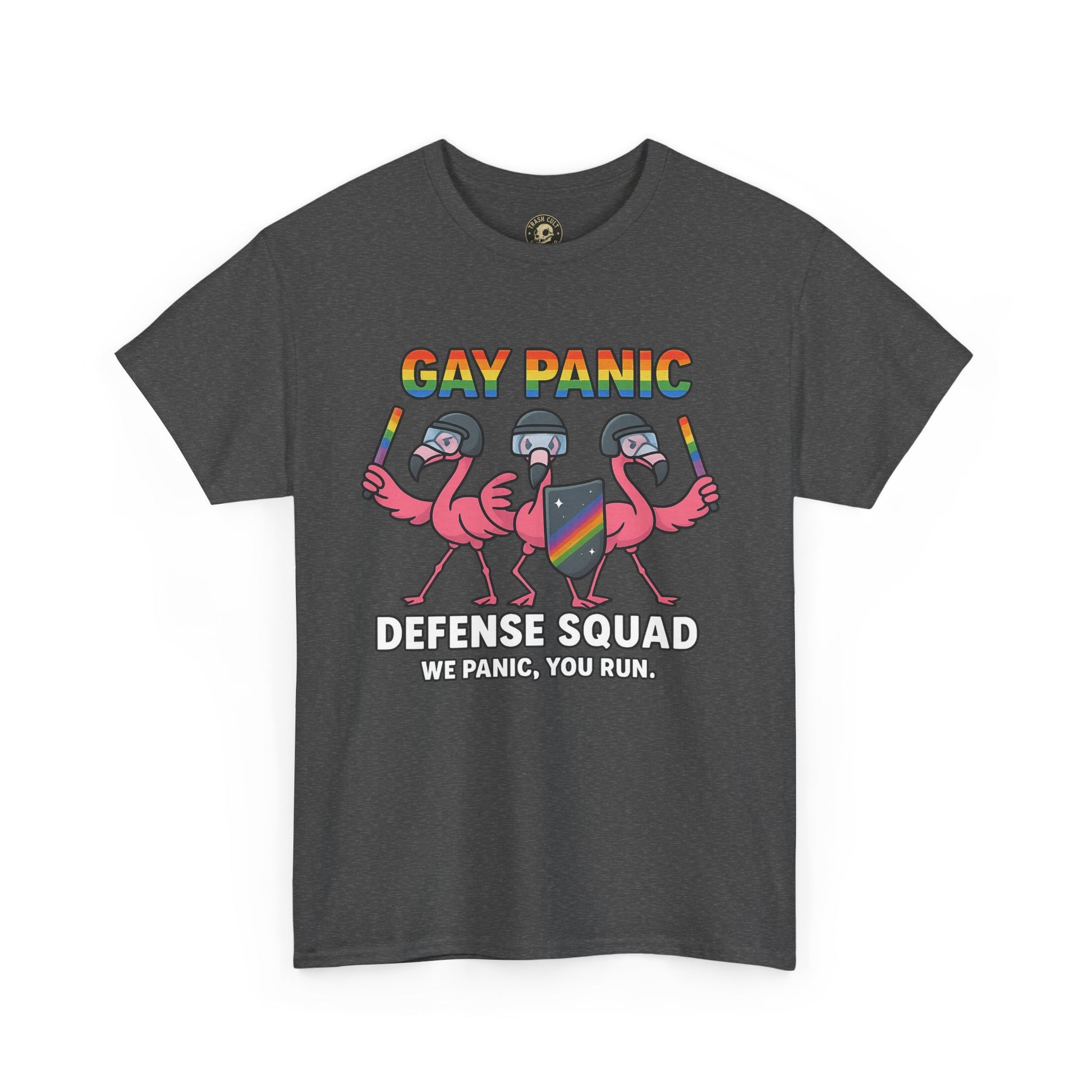 Gay Panic Defense Squad Unisex Heavy Cotton Tee, LGBTQ Pride Tee, Funny Graphic Shirt, Gift for Friends, Summer Fashion