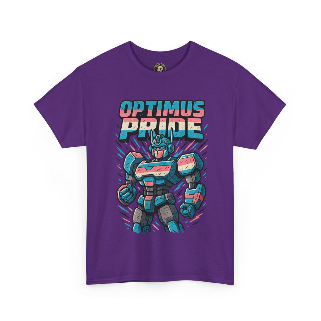 Optimus Pride T-Shirt – Funny Trans Mech LGBTQ+ Graphic Tee | Unisex Heavy Cotton Nerd Pride Shirt