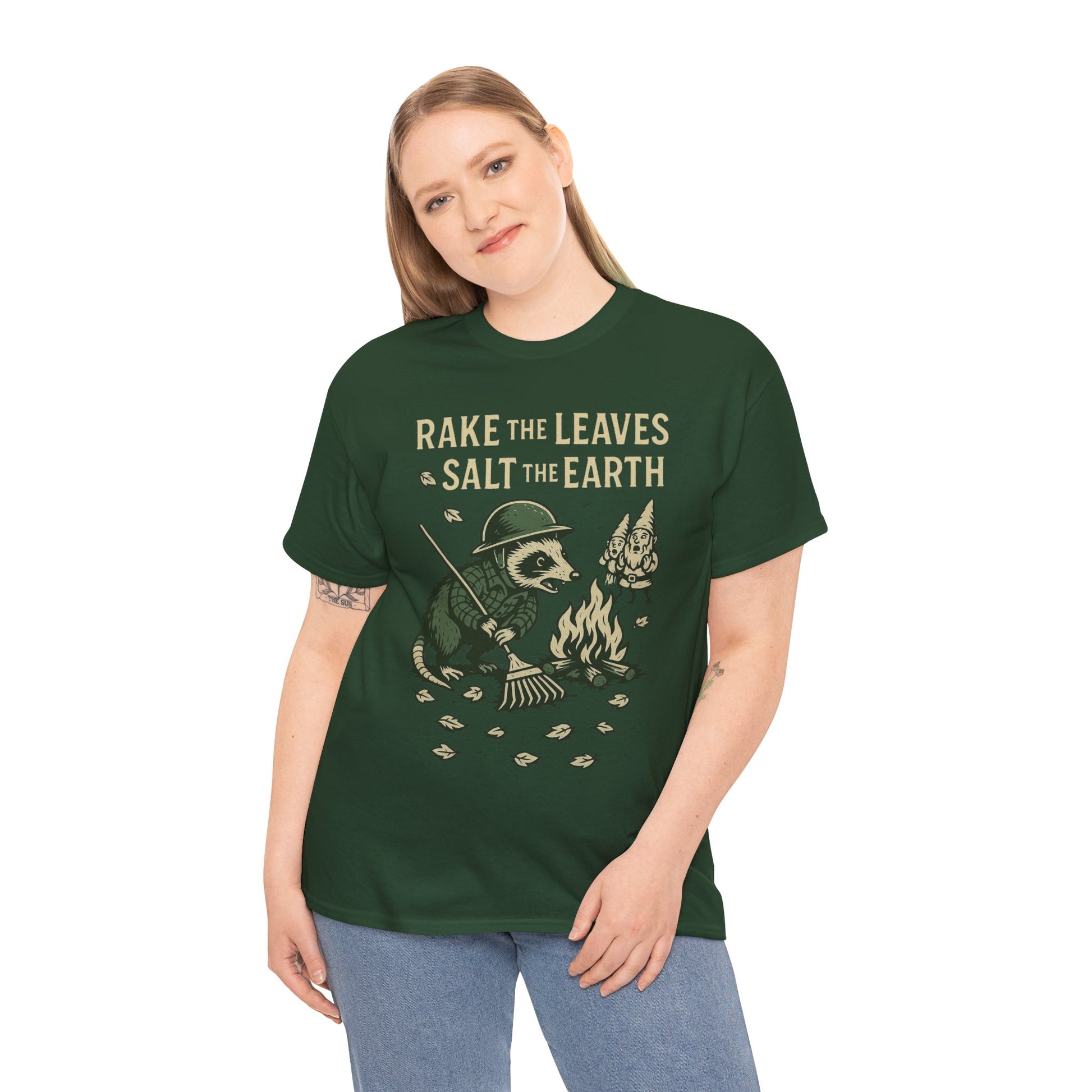 Rake the Leaves Salt the Earth Shirt – Possum Yard Warfare Tee – Fall of Humanity Collection – Trash Cult Supply Co.
