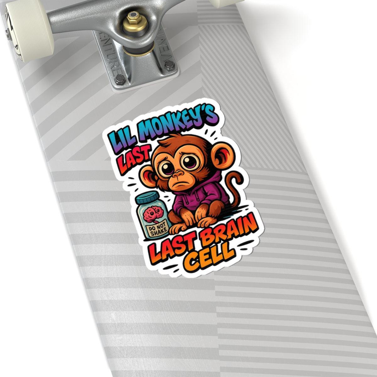 Lil Monkey’s Last Brain Cell Vinyl Sticker – Funny ADHD Meme Sticker – Mental Health Humor