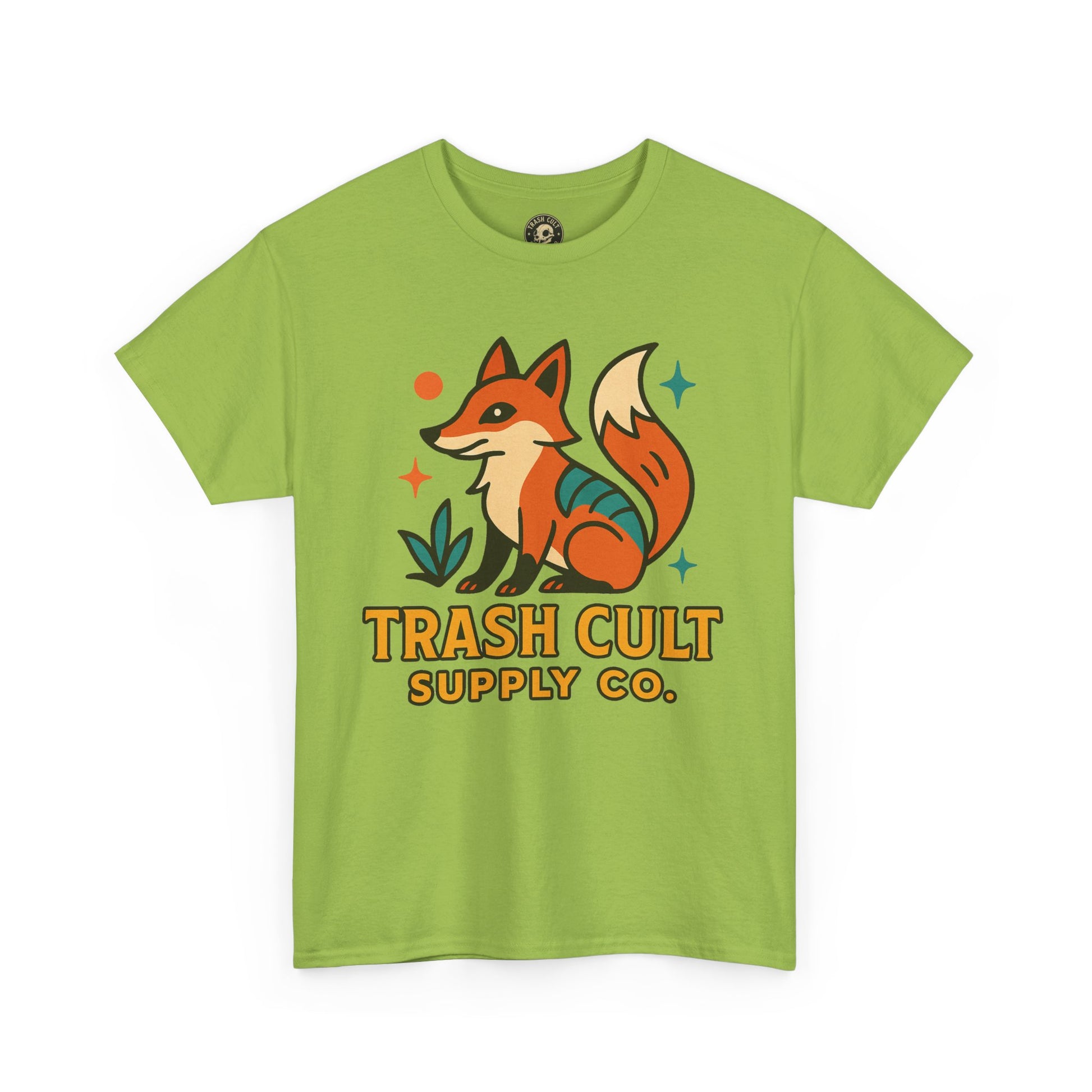 Trash Cult Fox Unisex Heavy Cotton Tee - Eco-Friendly Fashion Statement, Perfect for Nature Lovers, Casual Wear, Gifts, and Festivals