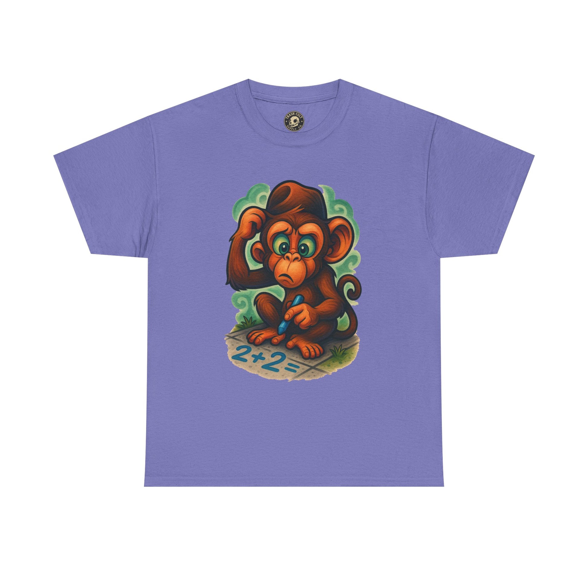 Confused Monkey Math Shirt – Funny Thoughtful Graphic Tee | Unisex Gildan 5000