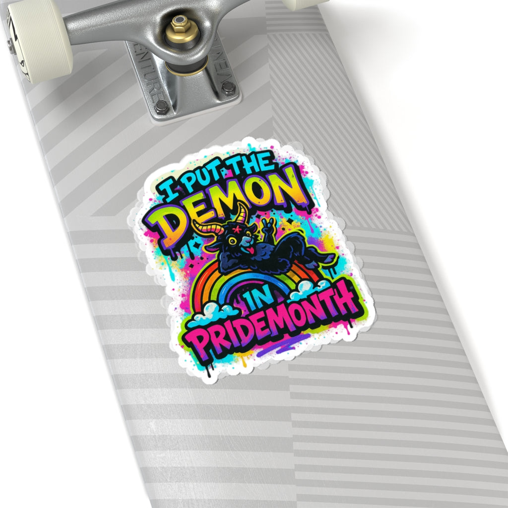 Sticker - 'I Put the Demon in Pride Month' Graffiti Style