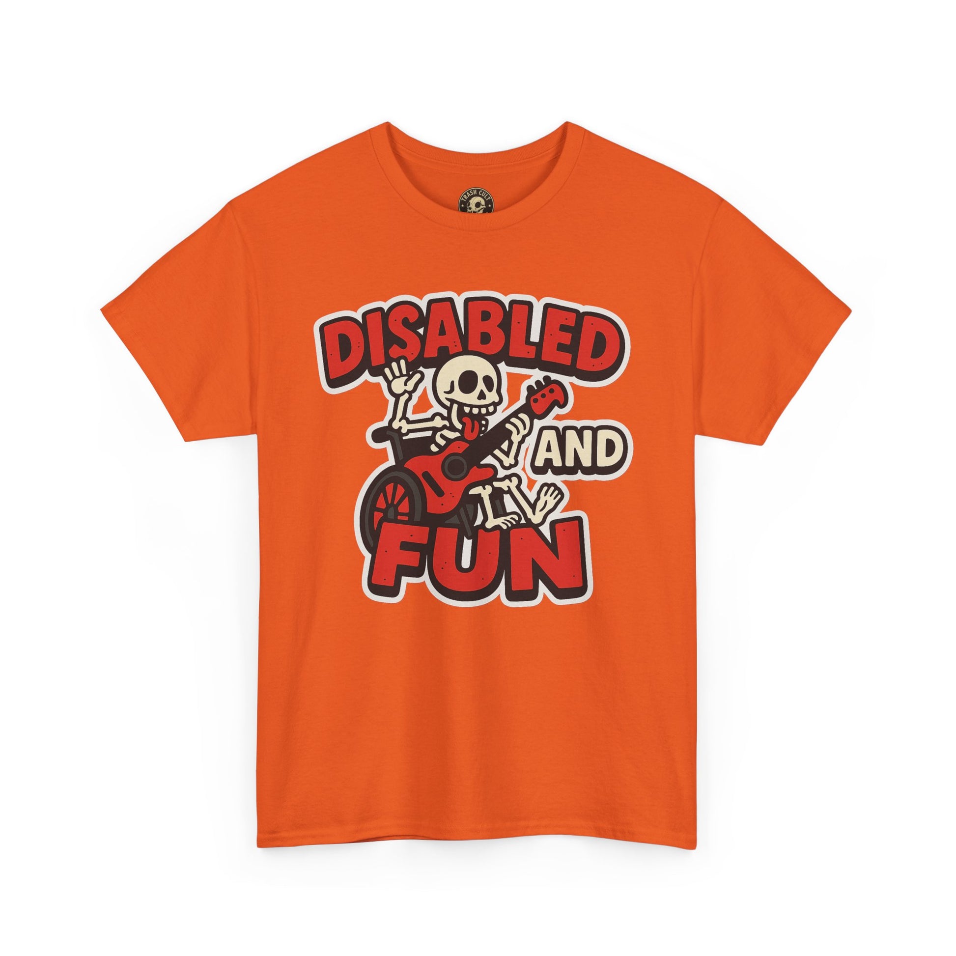 Disabled and Fun Unisex Heavy Cotton Tee, Casual Shirt, Gift for Friends, Music Lovers Gift, Fun T-Shirt, Halloween Wear, Everyday Comfort