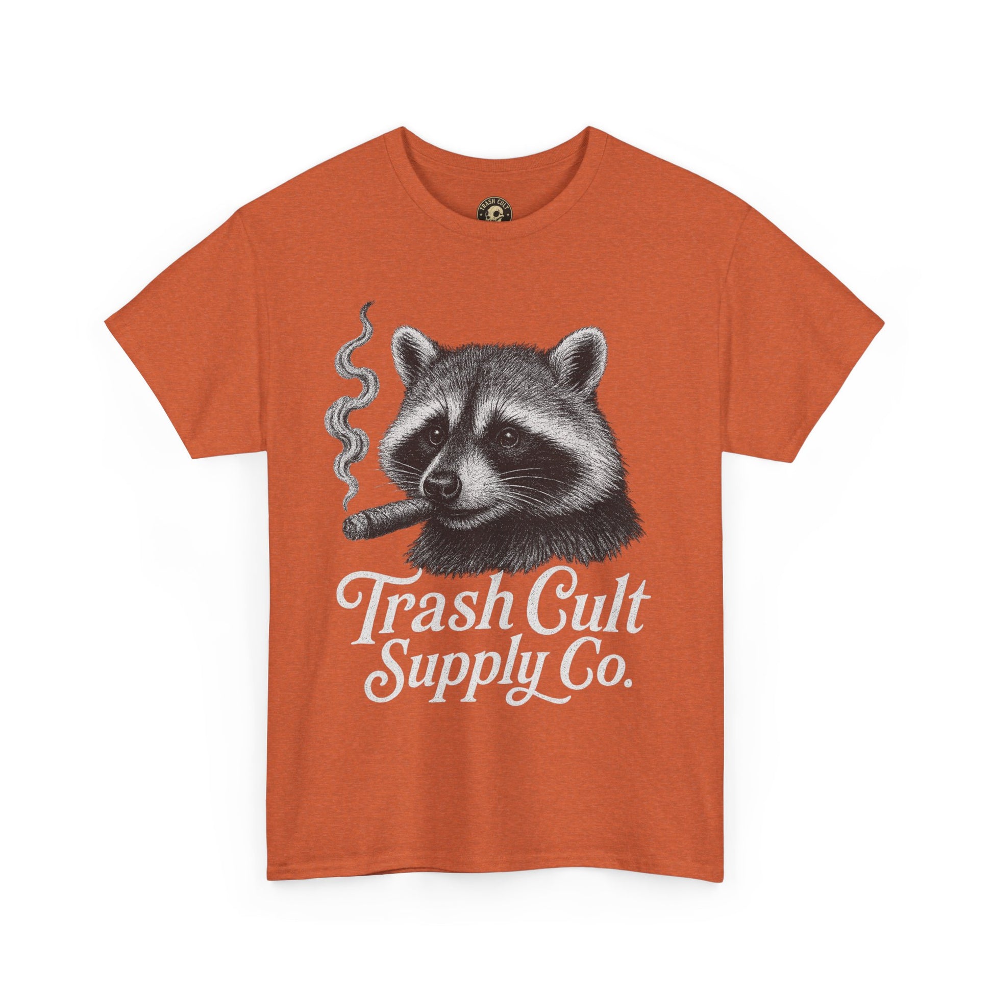Monochrome Raccoon Cigar Shirt – Trash Cult Supply Co. | Gildan 5000 Tee