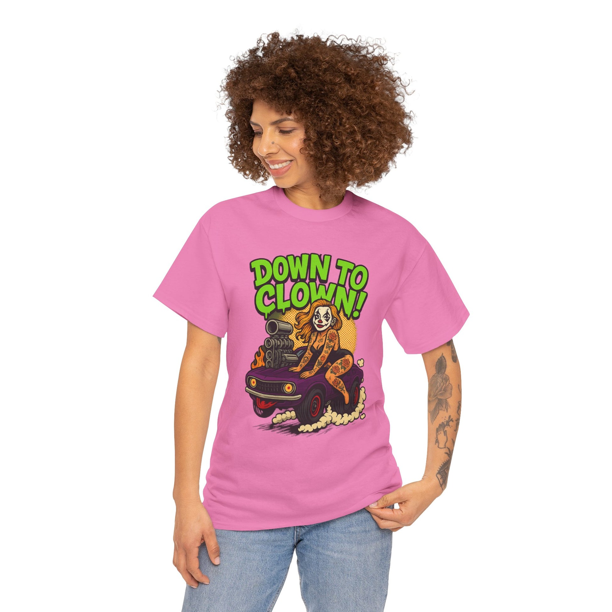 Unisex Graphic Tee | Down to Clown T-Shirt, Fun Statement Shirt, Casual Wear, Gift for Friends, Festivals, Halloween