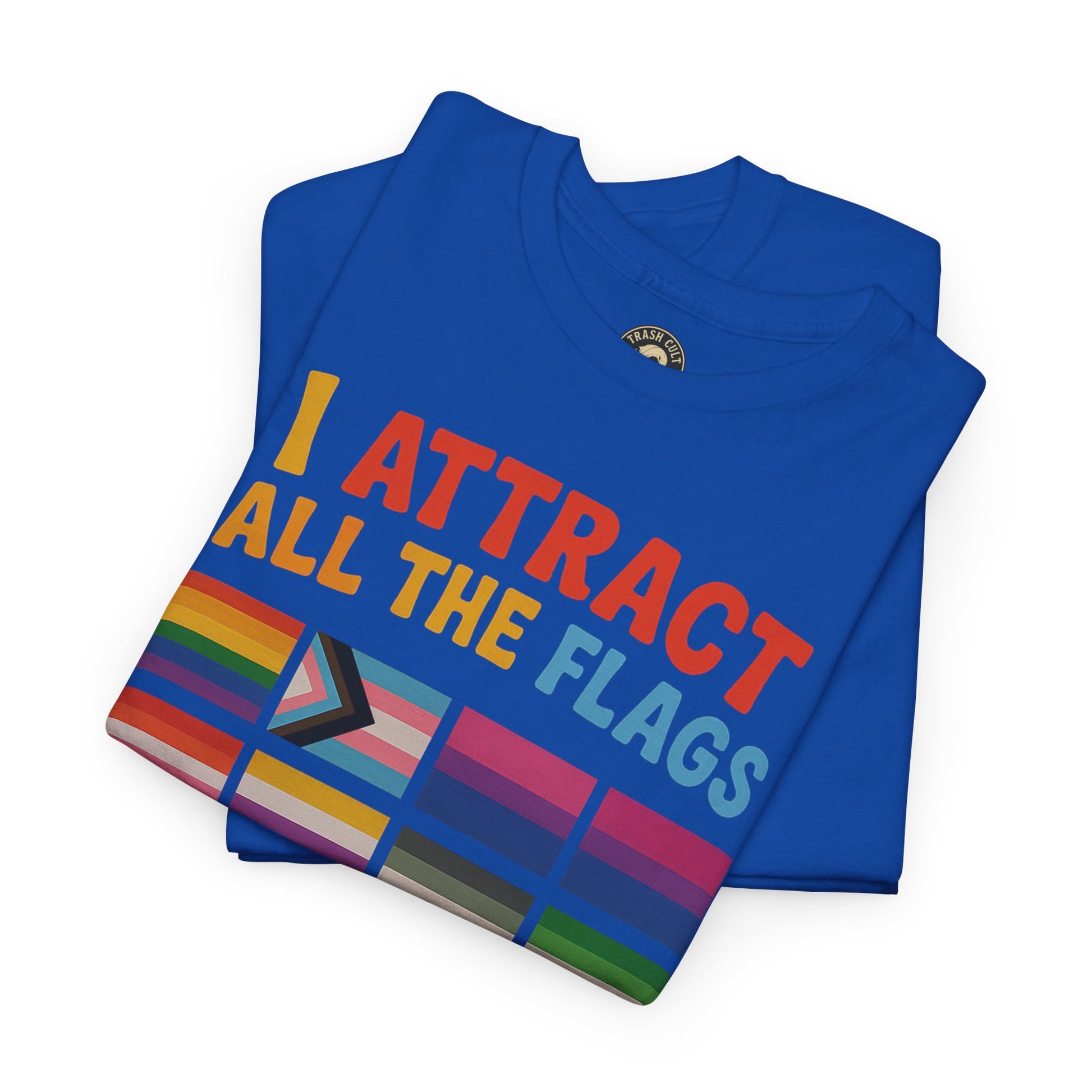 I Attract All The Flags LGBTQ Pride T-Shirt – Funny Inclusivity Shirt – Gildan 5000