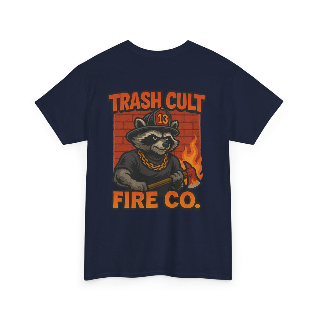 Trash Cult Fire Co. Unisex Tee - Quirky Raccoon Design, Fun Gift, Casual Wear, Firefighter Humor, Unique Apparel
