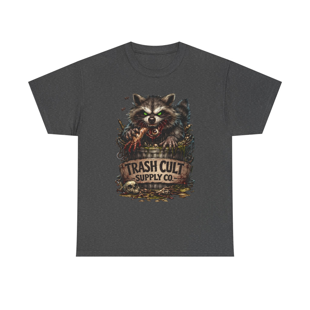 Raccoon 'Trash Cult Supply Co.' Graphic Tee — Vintage Grunge Animal Streetwear
